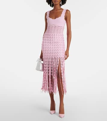 Brionne fringed knitted midi dress | Simkhai