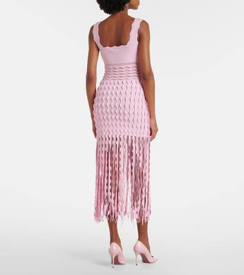 Brionne fringed knitted midi dress | Simkhai
