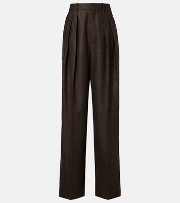 헤링본 울 와이드 팬츠 | Saint Laurent