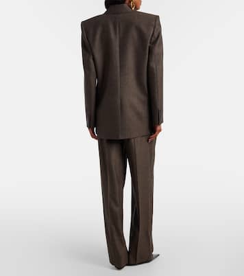 헤링본 울 와이드 팬츠 | Saint Laurent