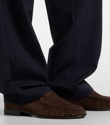 Soft ruched suede loafers | The Row