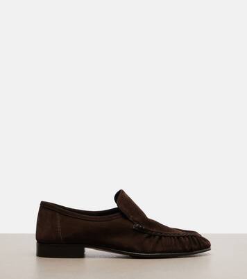 Soft ruched suede loafers | The Row