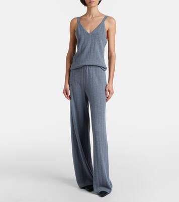 Shannen cotton and cashmere wide-leg pants | Lisa Yang
