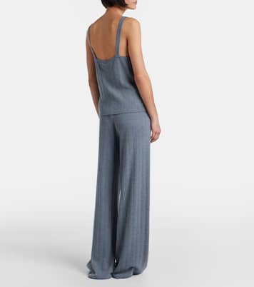 Shannen cotton and cashmere wide-leg pants | Lisa Yang