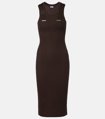 Ribbed-knit cotton-blend midi dress | Loewe
