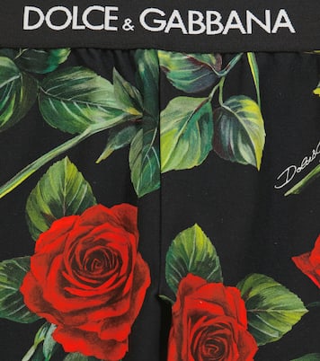 Legging en coton mélangé à fleurs | Dolce&Gabbana Kids