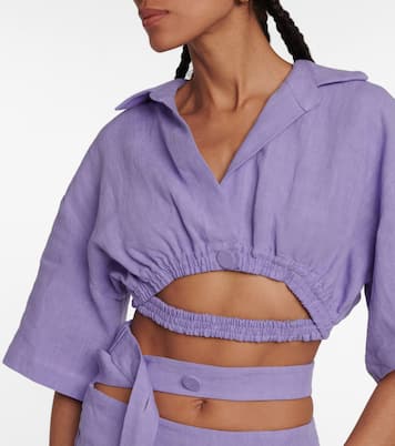 Cropped-Top aus Leinen | Christopher Esber