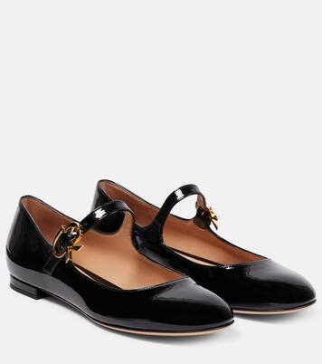 Mary Ribbon patent leather ballet flats | Gianvito Rossi