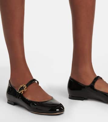 Mary Ribbon patent leather ballet flats | Gianvito Rossi