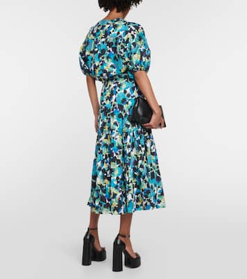 High-rise printed cotton-blend midi skirt | Diane von Furstenberg