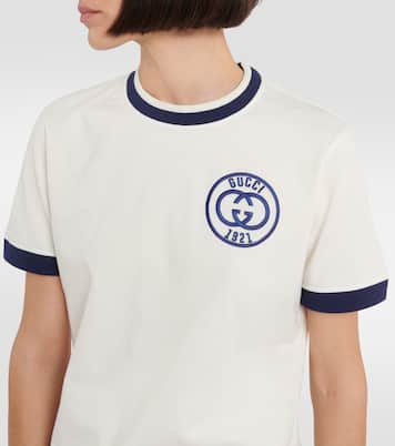 Logo embroidered cotton T-shirt | Gucci