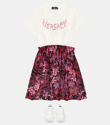 Seashell Baroque leather low-top sneakers | Versace Kids