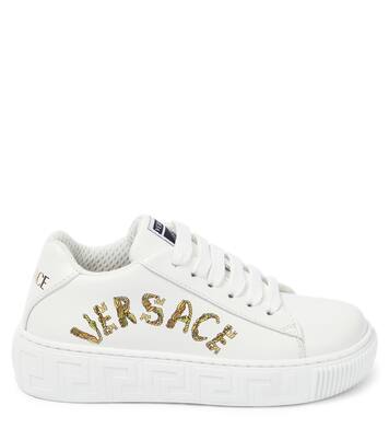 Seashell Baroque leather low-top sneakers | Versace Kids