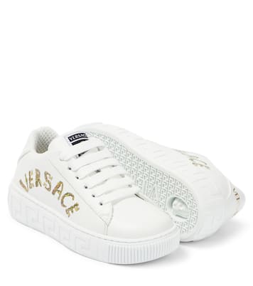 Seashell Baroque leather low-top sneakers | Versace Kids