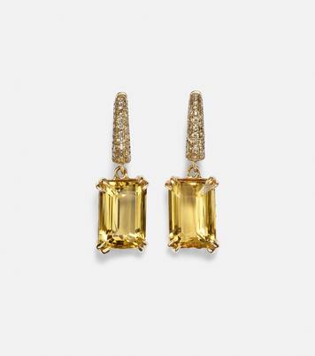 Yana Micro 18kt gold earrings with beryls and diamonds | Octavia Elizabeth