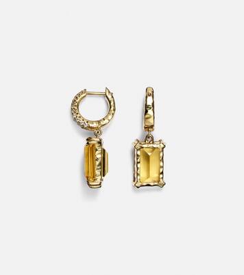 Yana Micro 18kt gold earrings with beryls and diamonds | Octavia Elizabeth