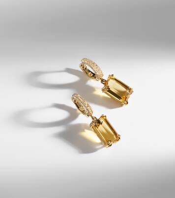 Yana Micro 18kt gold earrings with beryls and diamonds | Octavia Elizabeth