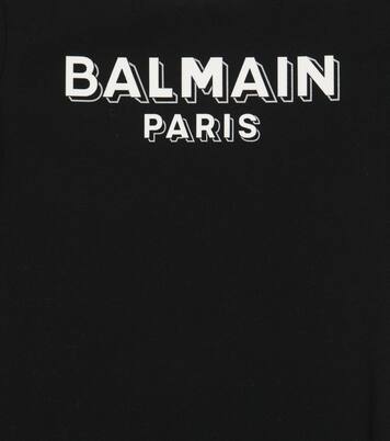 Logo cotton T-shirt dress | Balmain Kids
