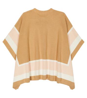 Logo colorblocked cotton and wool cape | Chloé Kids