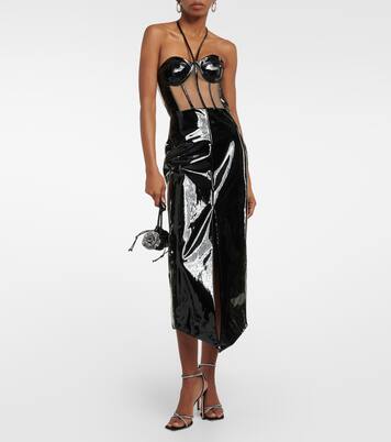 Midikleid Corset aus Lackleder | David Koma