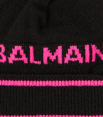Logo wool cashmere beanie | Balmain Kids