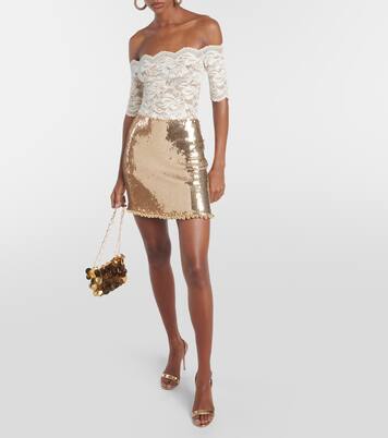 Off-Shoulder-Top aus Spitze | Rabanne