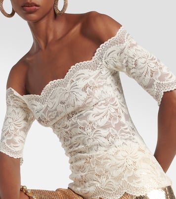 Off-Shoulder-Top aus Spitze | Rabanne