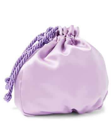 Floral-appliqué satin clutch | Monnalisa