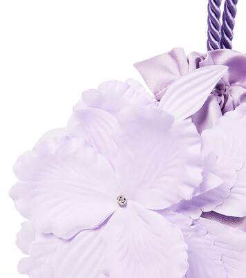 Floral-appliqué satin clutch | Monnalisa