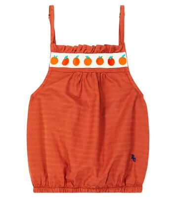 Tomato gathered cotton crop top | Bobo Choses