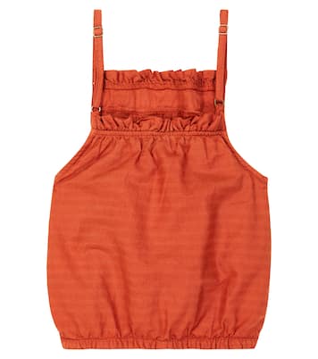 Tomato gathered cotton crop top | Bobo Choses