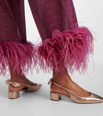 Escarpins Very Bow 35 en cuir métallisé | Aquazzura