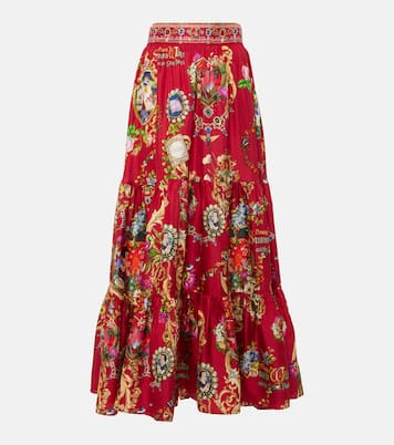Jupe longue imprimée en soie | Camilla