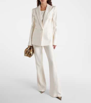 High-Rise-Schlaghose aus Satin | Galvan