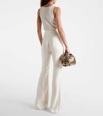 High-Rise-Schlaghose aus Satin | Galvan