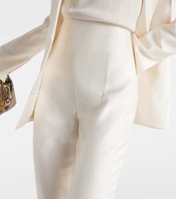 High-Rise-Schlaghose aus Satin | Galvan