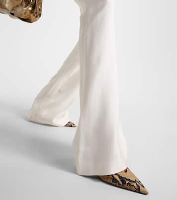 High-Rise-Schlaghose aus Satin | Galvan