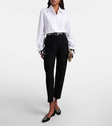 Ballerinas Hangisi aus Samt mit Kristallen | Manolo Blahnik