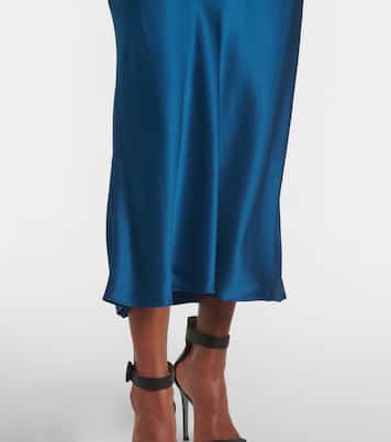 Robe longue asymétrique en satin de soie | The Sei