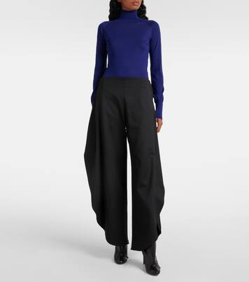 透视高领羊毛连体紧身衣 | Alaïa