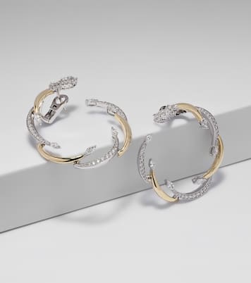 Ohrringe Golden Strada aus 18kt Gelb- und Weißgold (750/1000) mit Diamanten | Yeprem