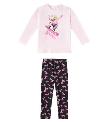 x Barbie® printed jersey T-shirt and leggings set | Monnalisa