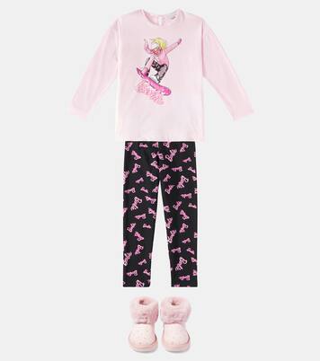 x Barbie® printed jersey T-shirt and leggings set | Monnalisa