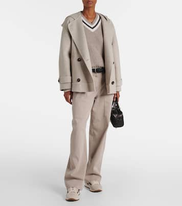 Zapatillas de ante con borrego y cuentas Monili | Brunello Cucinelli