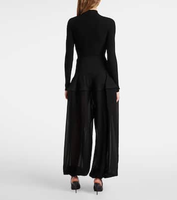 Pantaloni a gamba larga in georgette | Alaïa