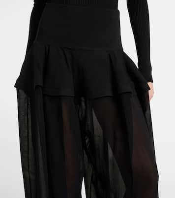 Pantaloni a gamba larga in georgette | Alaïa