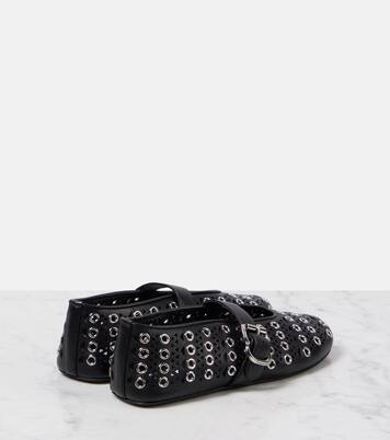 Vienne embellished leather ballet flats | Alaïa