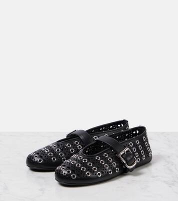 Vienne embellished leather ballet flats | Alaïa