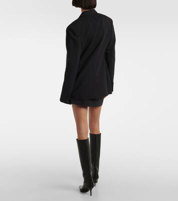 Blazer cruzado de mezcla de lana a rayas | Acne Studios