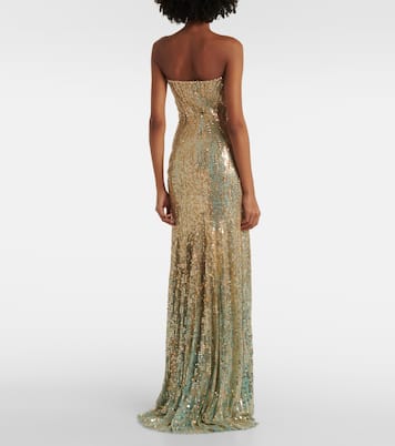 Sarai sequined strapless gown | Jenny Packham